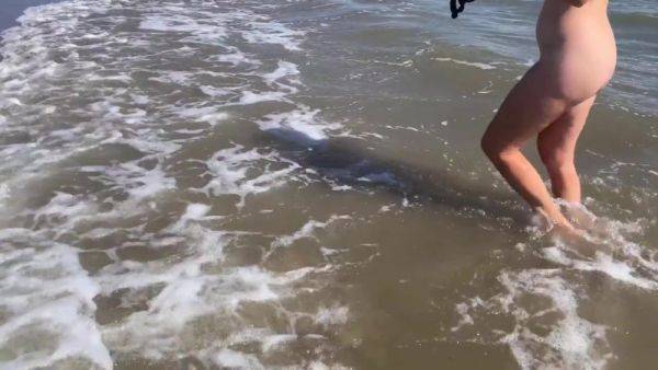 Watch the full clip : On The Public Beach My Husband Has To Keep The Chastity Cage