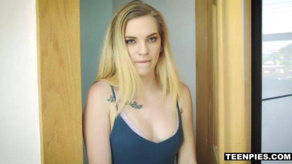 Enjoy watching the hardcore scene named : Teen 18+ Muffin Gets Surprising Cream Filling By The Neighbour