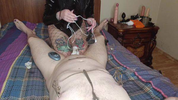 Fun Bdsm Game With Nipples And Electric Shock On Balls. Cbt - hclips.com on pornsfind.com