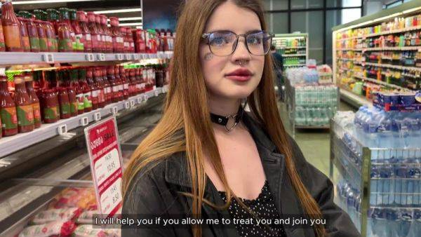 Redhead Student from a Supermarket Fucks and gets Facial - anysex.com on pornsfind.com