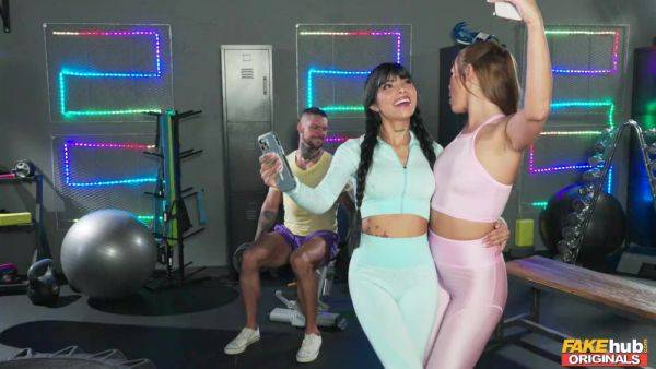 Sporty broads share cock in insane threesome at the gym - xbabe.com on pornsfind.com