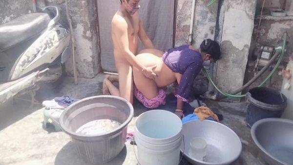 Fucked While Washing Clothes In The Bathroom - desi-porntube.com - India on pornsfind.com