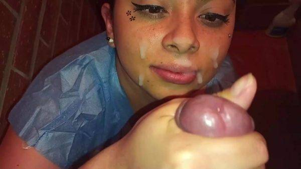 Latina girl being enthusiastic about blowjob and gets facial pov - anysex.com on pornsfind.com