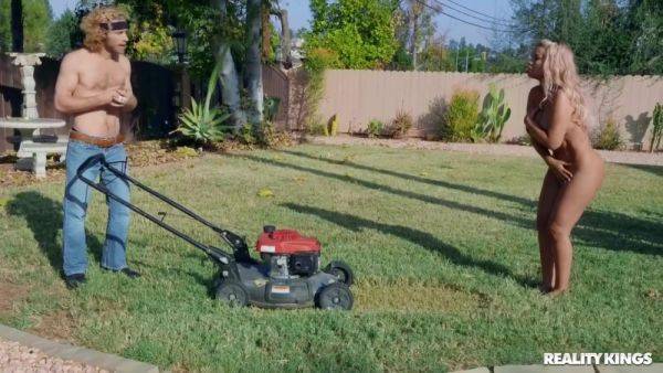 Stream complete clip named : Shameless Naked Milf Bridgette B Seduces Lawnmower Man