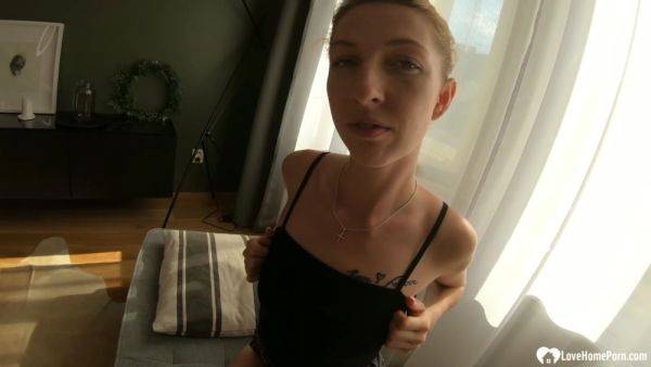 Horny beauty teasing with a nice shaved slit - sunporno.com on pornsfind.com