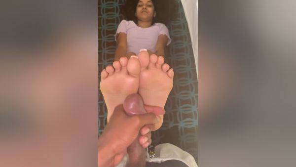 Cute Indian Babe With Orange Toe Nails Teases A Huge Black Dick With H - hclips.com - India on pornsfind.com