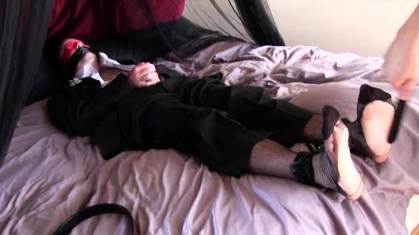 Tied Bryn Mawr Gets His Sheer Socks Ripped And Feet Tickled - drtuber.com on pornsfind.com