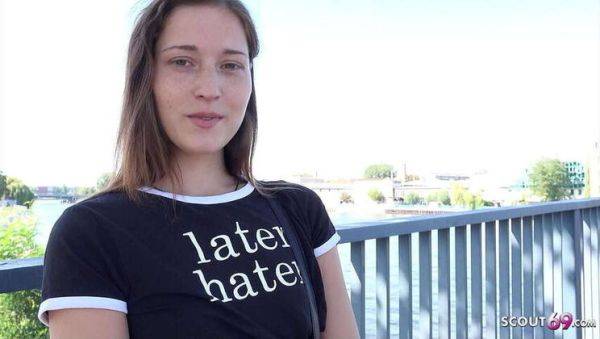 Stream this complete video titled : German Scout: Fitness Model Mina K, with Petite Breasts, Lures You into a Casting Fuck at a Deserted Berlin Spot