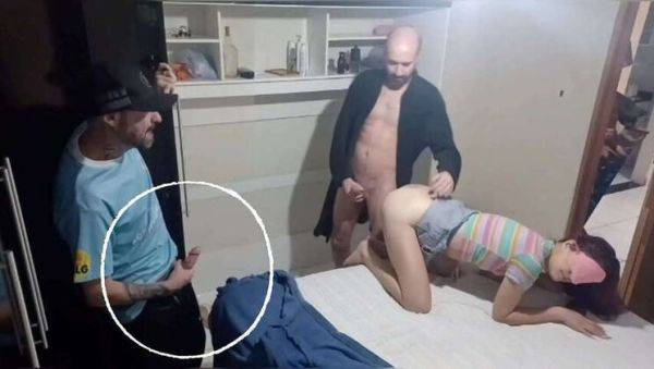 Play the uncensored movie called : Amateur Prank: Husband Blindfolds Wife for Surprise Encounter with Friend