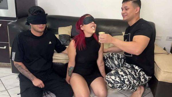 Couple Agrees to Blindfold Game, Secretly a Plan to Bang Hot Girlfriend (Cheating, Cuckold, Netorare) - porntry.com on pornsfind.com