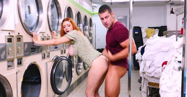 Redhead tries random man's hefty tool at the laundromat - xbabe.com on pornsfind.com