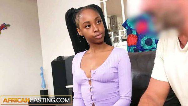 Ebony Amateur Kitty's Audition: Defiant Blowjob & Riding Hard for White Cock - porntry.com on pornsfind.com