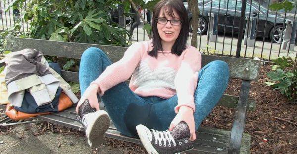 Nerdy amateur pees on herself in public and shares unique angles - alphaporno.com on pornsfind.com