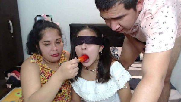 A Sizzling Latina's First Time Trying a Cock, Blindfolded in Amateur Lingerie - veryfreeporn.com on pornsfind.com