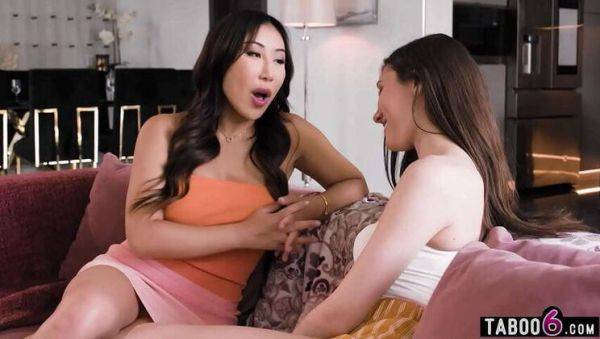 Lesbian Maya Woulfe Dominates Nicole Doshi with Strapon for Anal Play - porntry.com - China on pornsfind.com