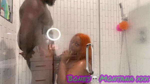 Ebony BBW Shower Fun with Juicy T & Bones Montana - veryfreeporn.com on pornsfind.com