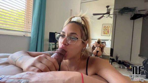 Sexy Latina in Glasses Gives Hot Blowjob and Swallow - xxxfiles.com on pornsfind.com