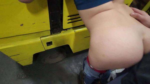 Passionate encounter: Co-worker gets rough, Creampie filled doggystyle on the forklift - porntry.com on pornsfind.com