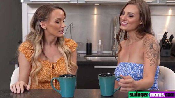 Stepmom Pristine Edge and Kenzie Love: Lesbian Encounter Caught on Tape for Stepson Threesome - porntry.com on pornsfind.com