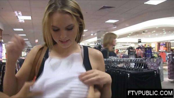 Watch this uncut video named : Keira Nicole Flashes Her Pussy in Risky Mall Adventure