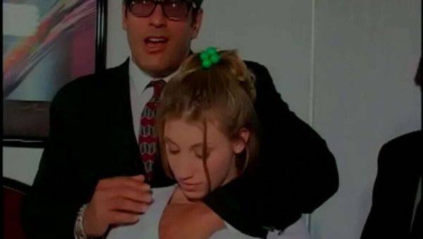 View full video of : Young Blonde Teen Gets Double Penetrated in Rough Anal Threesome