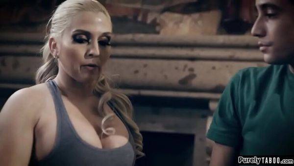 Watch the uncensored clip named : Busty Step Mom Christie Stevens Seduces Stepson With Shaved Pussy