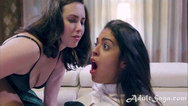 Watch this hardcore scene of : 18-Year-Old Virgin Teen Casey Calvert Loses It in First-Time Threesome with Vienna Black