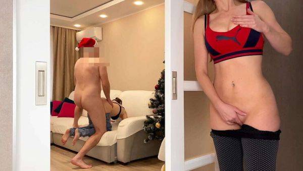 Enjoy watching the full movie of : Russian Amateur Fucks Teacher and Stepmom for Christmas Party - New Year 2024 Sex with Nellyborsh & Teoteo