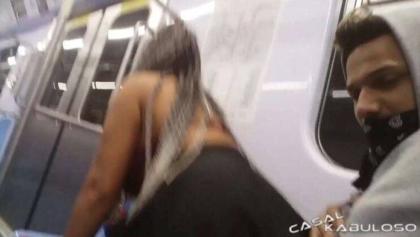 View hardcore clip titled : Caah Kabulosa & Vinny Kabuloso Public Quickie on Subway - Big Dick Latina & Ebony Tattooed Babe