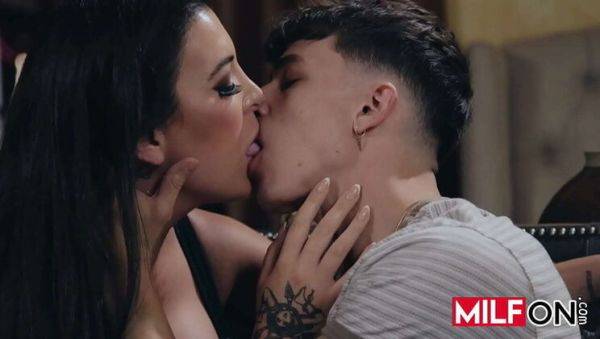 Watch this uncensored clip named : Busty MILF Elizabeth Skylar seduces Parker Ambrose for hardcore fucking with her big tits and wet pussy