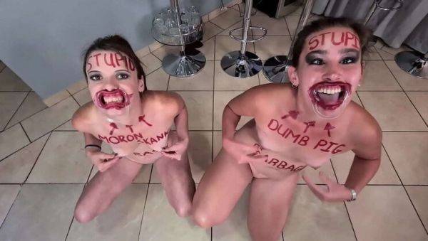 View the hardcore movie of : Two Naughty Petite Girls Kinkybitch69 & Petite Mia Do Stupid Slutty Things - Self Humiliation & Degrading Fun