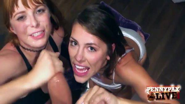 View this uncut video titled : Pov Sensation Team Up To Sizzle Alex Legends Cock In A Steamy Double Bj!