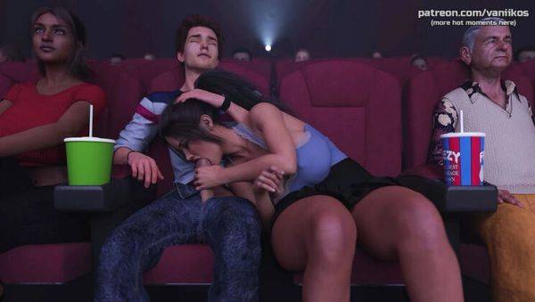 View complete clip titled : Stepsister Sucks Stepbrother's Cock in Cinema - Horny Teen Blowjob and Cum in Mouth - Life in Santa County