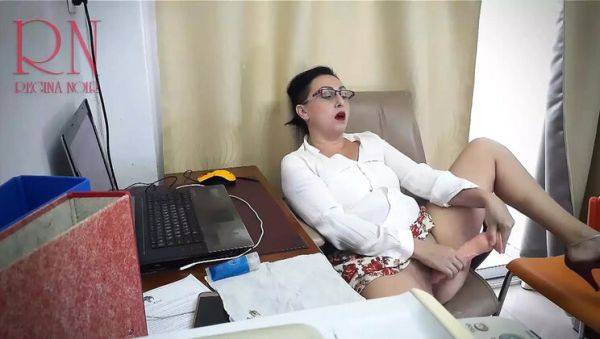 Watch uncut scene titled : Secretary Regina Noir Office Fuck Dildo Masturbation Orgasm Scene 3