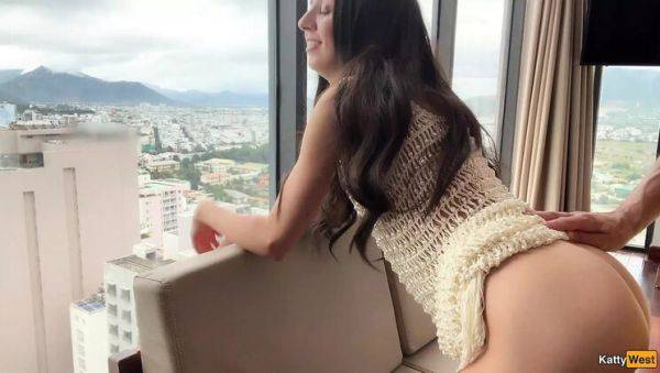 Stream uncensored clip of : Spanish Blanca Sucks White Russian Cock And Gets Creampie In Pussy