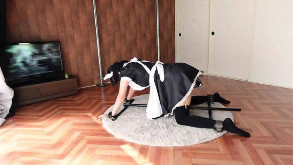Play this hardcore video titled : Ushirosugatanomiki Bound On All Fours For 90 Minutes Of Pleasure - Maid Outfit, Vibrator Orgasm Control, BDSM Bondage HD