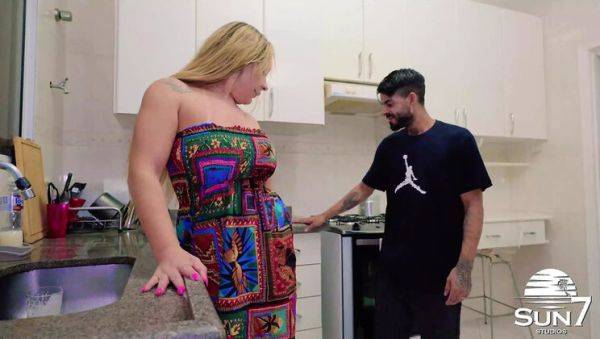 Stream this HD video titled : Hot Latina Stepmom Sucks Godson's Cock in Secret Kitchen Fuck - Cum Swallow & Dirty Sink Action