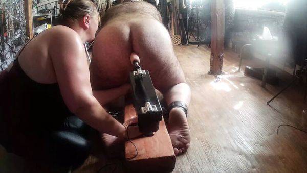 Play this full scene called : Part 2: Domina Satana Uses Fucking Machine on Piggy - Anal, BDSM, Femdom