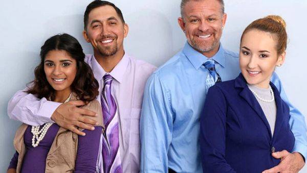 Enjoy watching the HD movie titled : Office Orgy: Horny Stepdads Swap Teen Stepdaughters for Wild Foursome