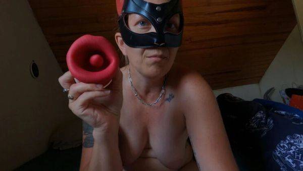 Watch the complete movie titled : Amateur MILF Unboxing and Testing Vibrator Toy - Real Orgasm Solo Masturbation