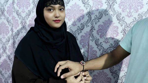 View the HD scene titled : Muslim Stepsister in Hijab Gets Fucked Hard by Hindu Step Brother on Raksha Bandhan - Big Tits & Doggy Style Sex