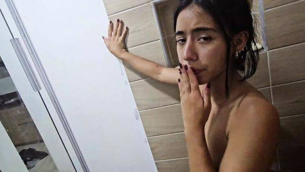 View this uncensored video called : Stepsister's Hot Friend Shower Fuck - Bitchsultry Big Ass Latina Teen Creampie