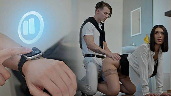 Enjoy watching this uncut clip named : Teacher Freeze Fucked by Student - Time Stop Creampie Sex with Jadilica