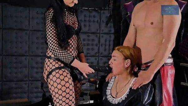 Stream this complete scene named : Sissy Slave Monique Punished By Bi Domme Couple - Hardcore BDSM & Anal Fucking