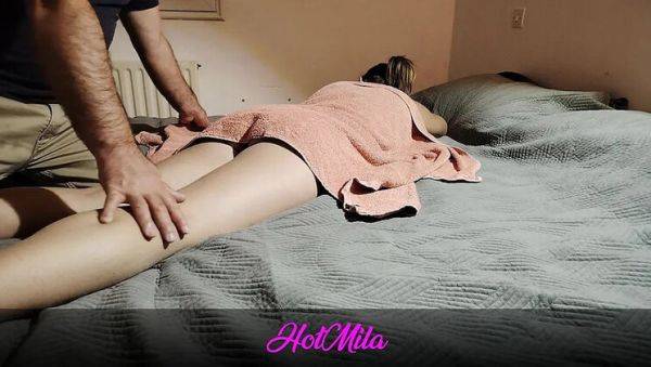 View the full scene titled : Hot Mila Gets a Massage and Lets Her Roommate Fuck Her Hard