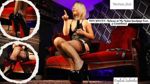 Enjoy watching the hardcore movie : POV JOI Countdown with Mistress Julia: Nylon Stockings & High Heels Foot Fetish