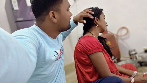 Watch full scene : Brother Gives Sister New Sari Gift, Happy Sister Fucks Little Brother Doggy Style - Hindi Desi Sex