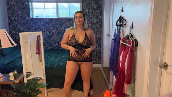 Watch the uncensored scene of : Curvy YouTuber Erika Kay Flashes Pussy in See-Through Dress Try-On Haul - Big Natural Tits & Close-Ups
