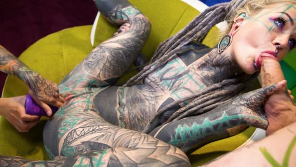 Watch this uncensored clip called : Alternative Threesome with Anal Gapes and Facial Cumshot