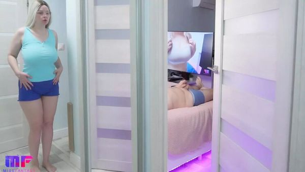 View this uncut scene called : Stepdad Caught by Busty Blonde Stepdaughter Masturbating in Bedroom - Part 5